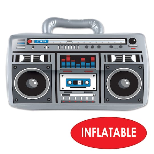 Beistle 11" x 16" Gray & Silver Inflatable Boom Box